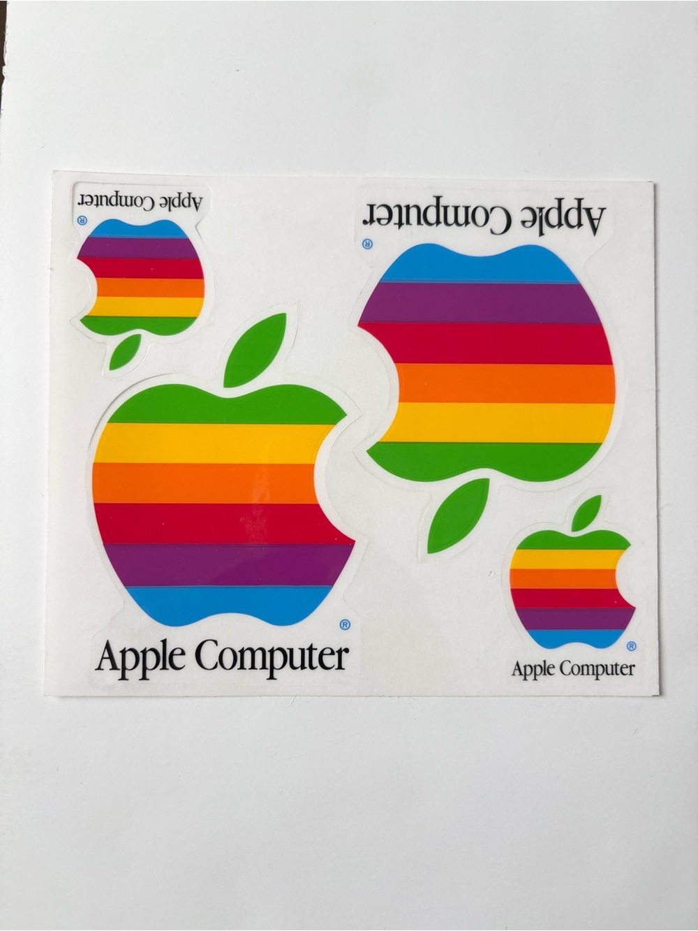Vintage Apple Computer Rainbow Stripe Logo Sticker Sheet - Multicolor